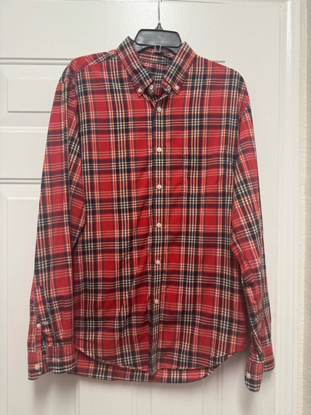 J. Crew Red and Black Plaid Button-Down Shirt